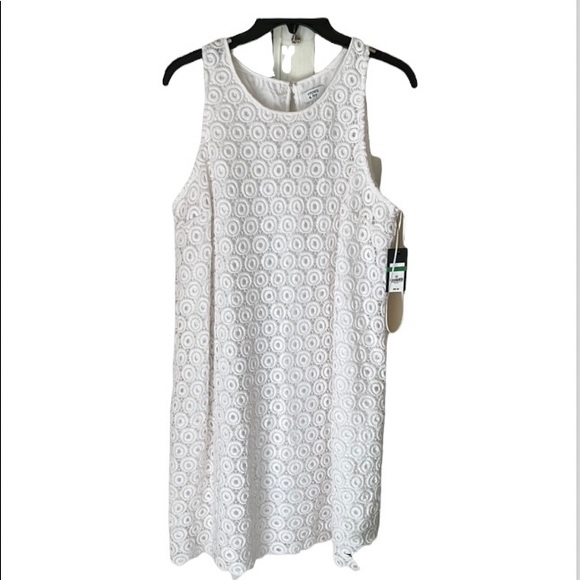 Crown & lvy White Lace Mini Dress Size L NWT - Picture 1 of 13